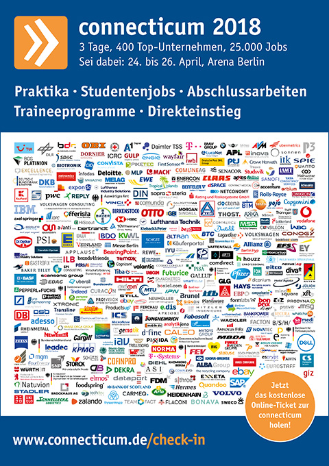 Die Unternehmen 2018 Messeplakat der Job- und Karrieremesse 2018