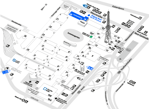 Messe Berlin Masurenallee Eingang Nord - Lageplan der connecticum